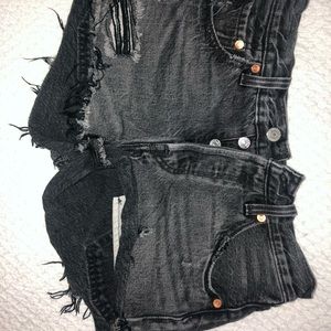 Levis Women Black Shorts